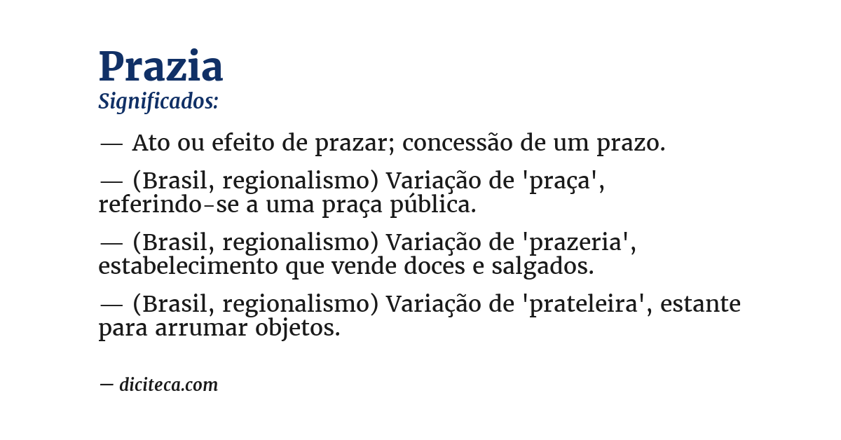Significado de prazia