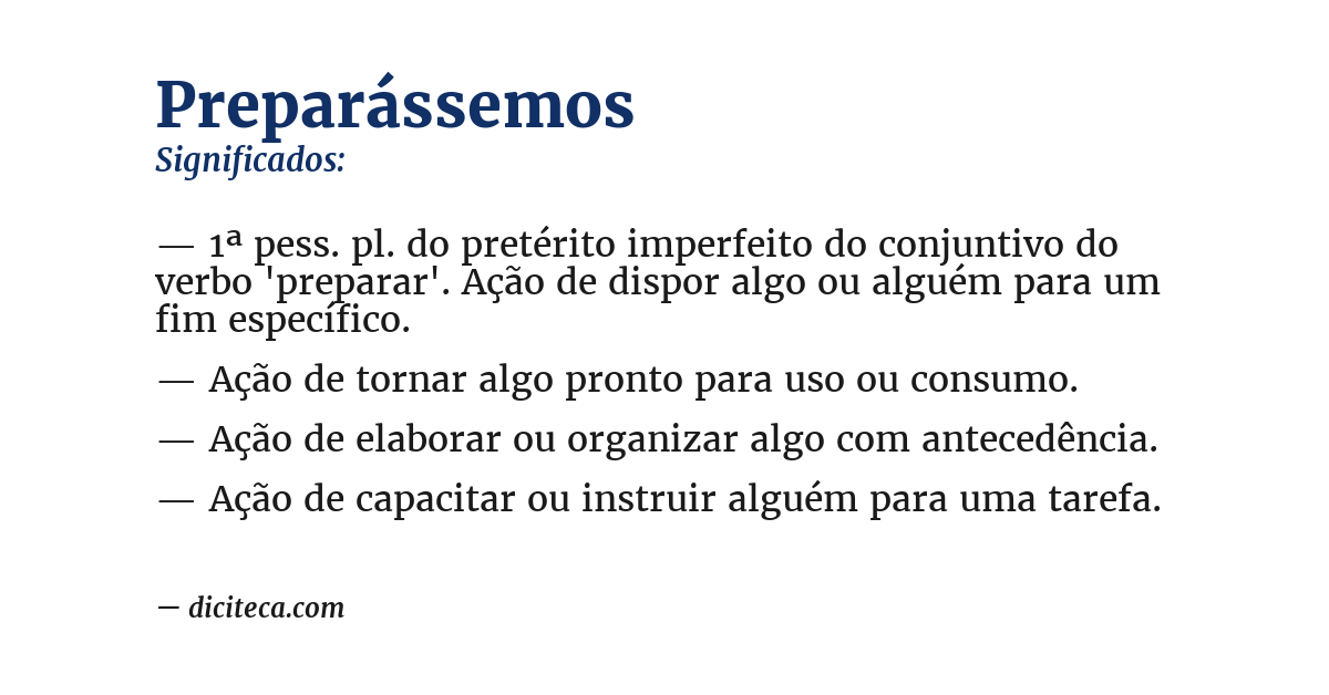 Significado de preparássemos