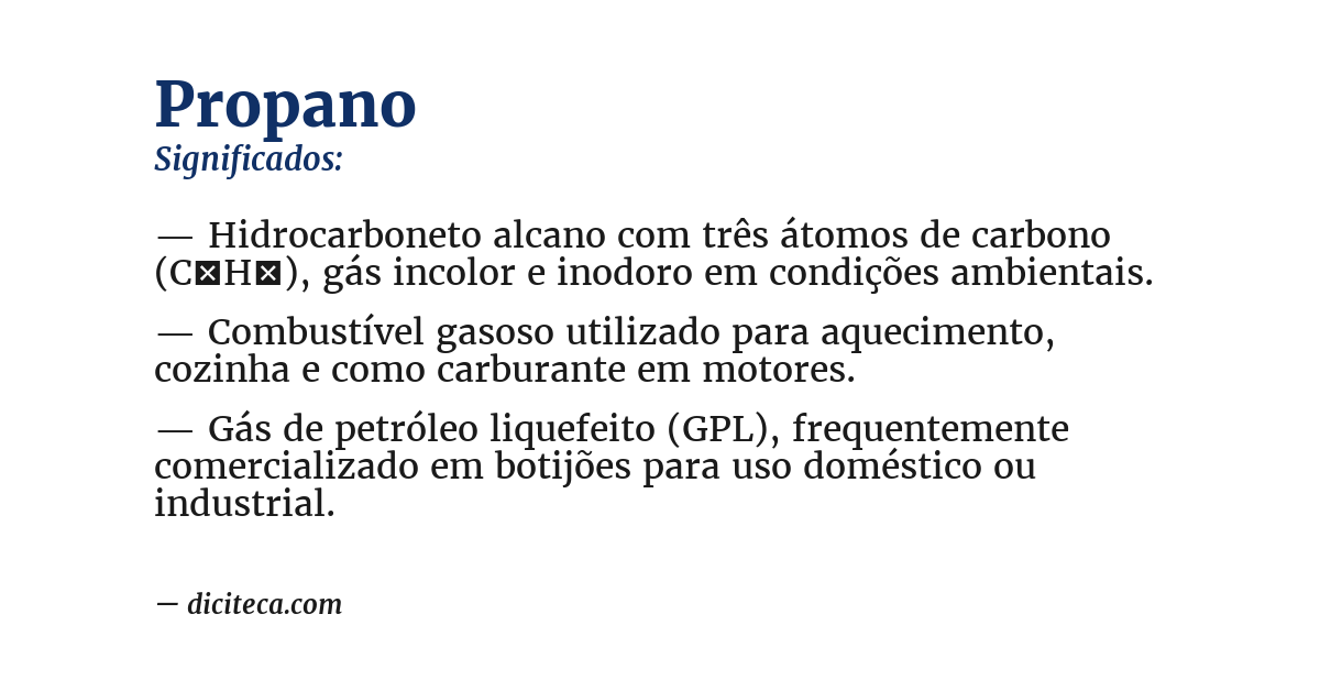 Significado de propano