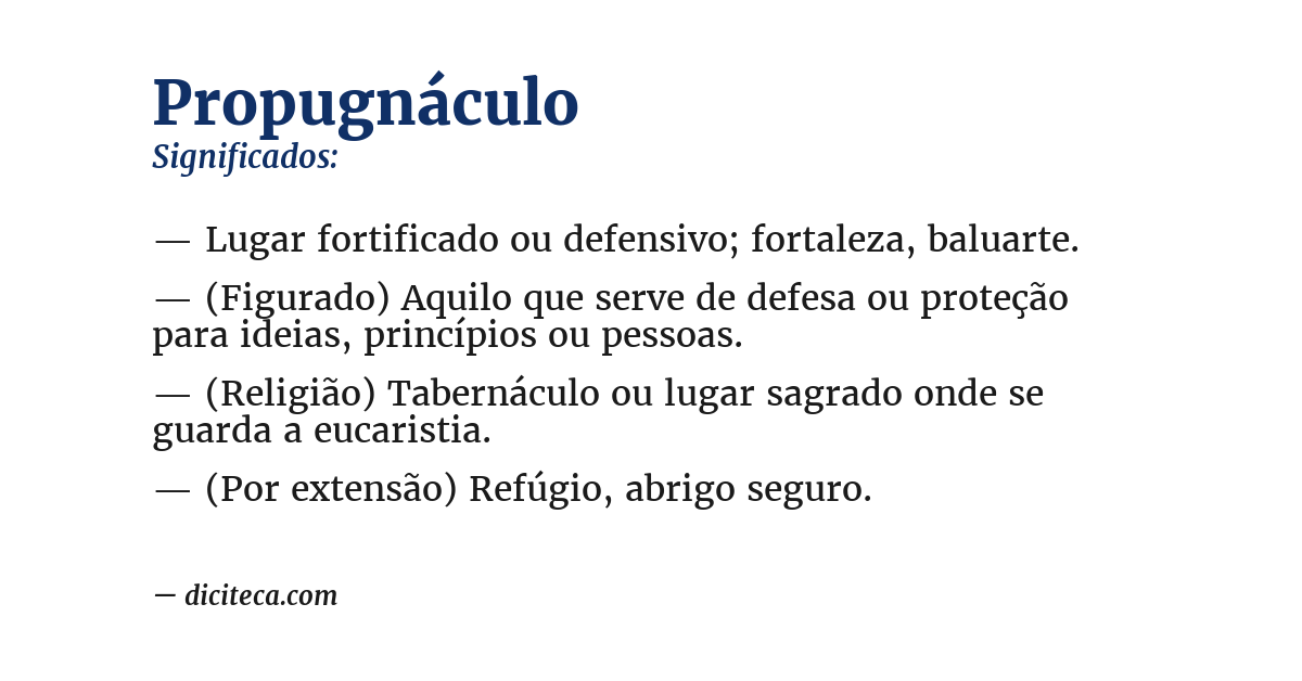 Significado de propugnáculo