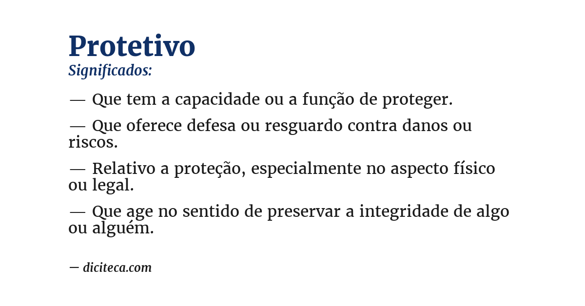 Significado de protetivo