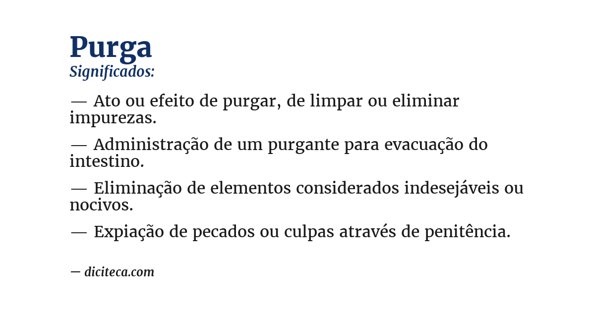 Significado de purga