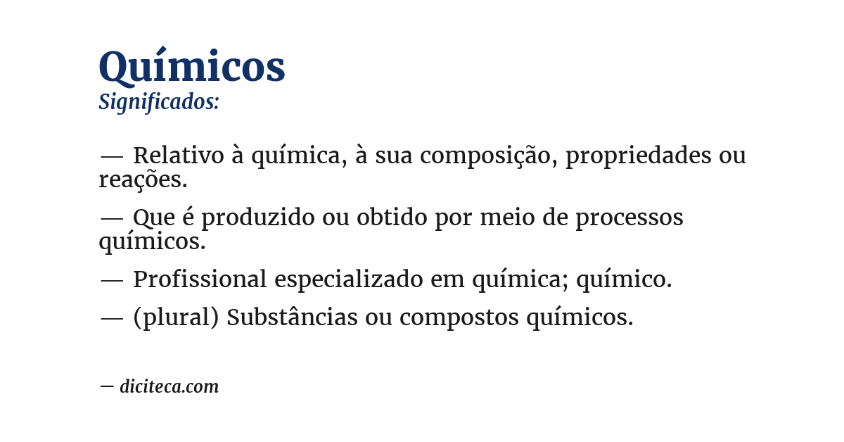 Significado de químicos