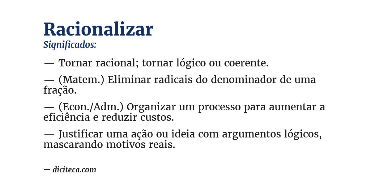 Significado de racionalizar