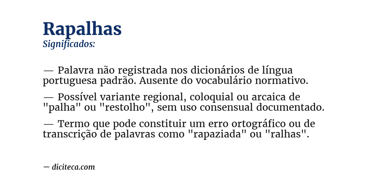 Significado de rapalhas