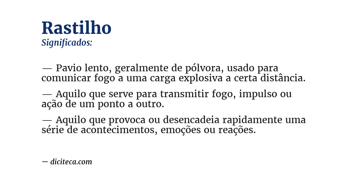 Significado de rastilho