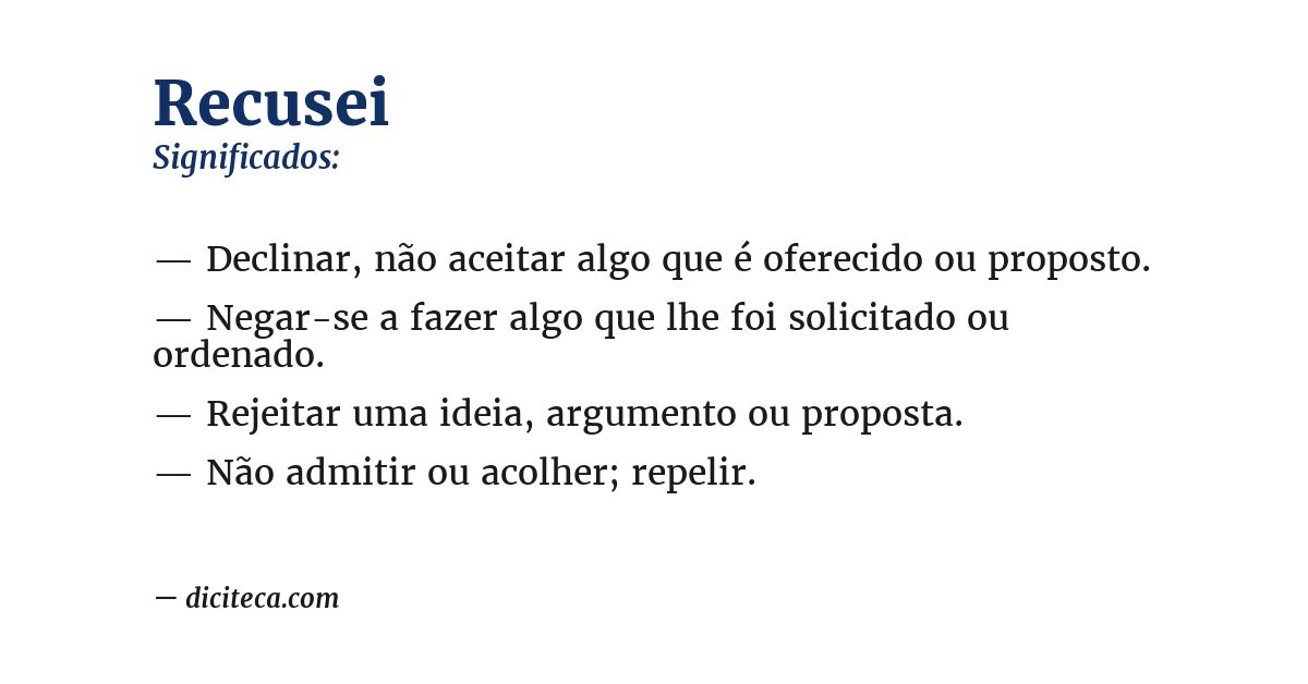 Significado de recusei