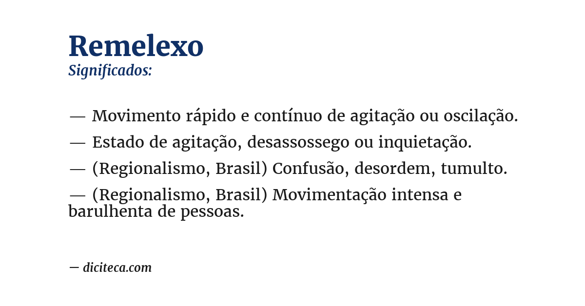 Significado de remelexo