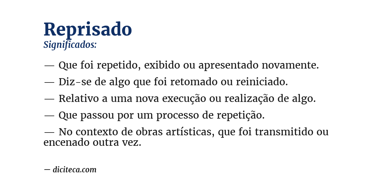 Significado de reprisado