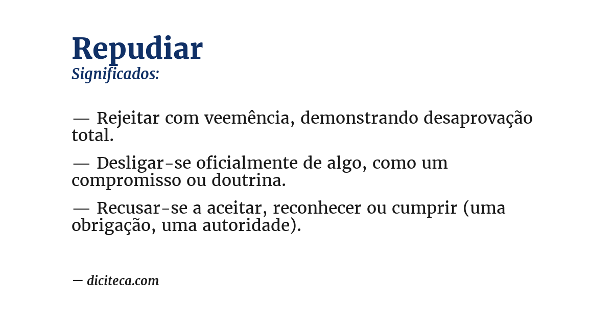 Significado de repudiar