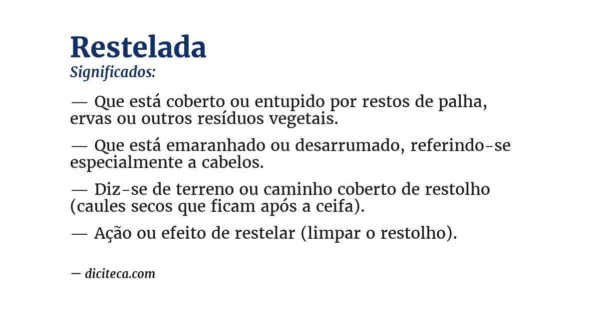 Significado de restelada