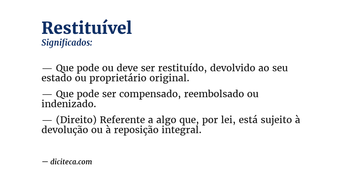 Significado de restituível