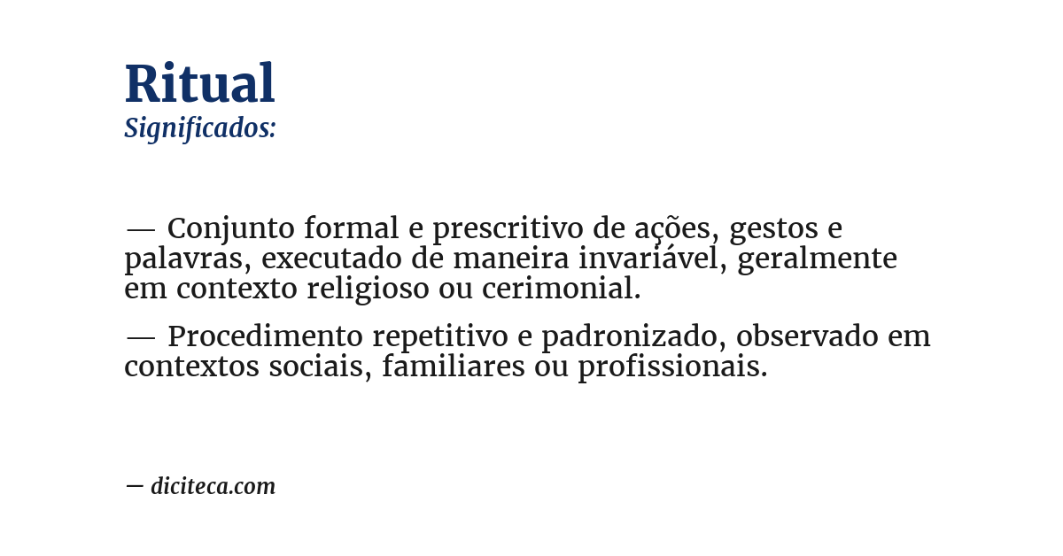Significado de ritual