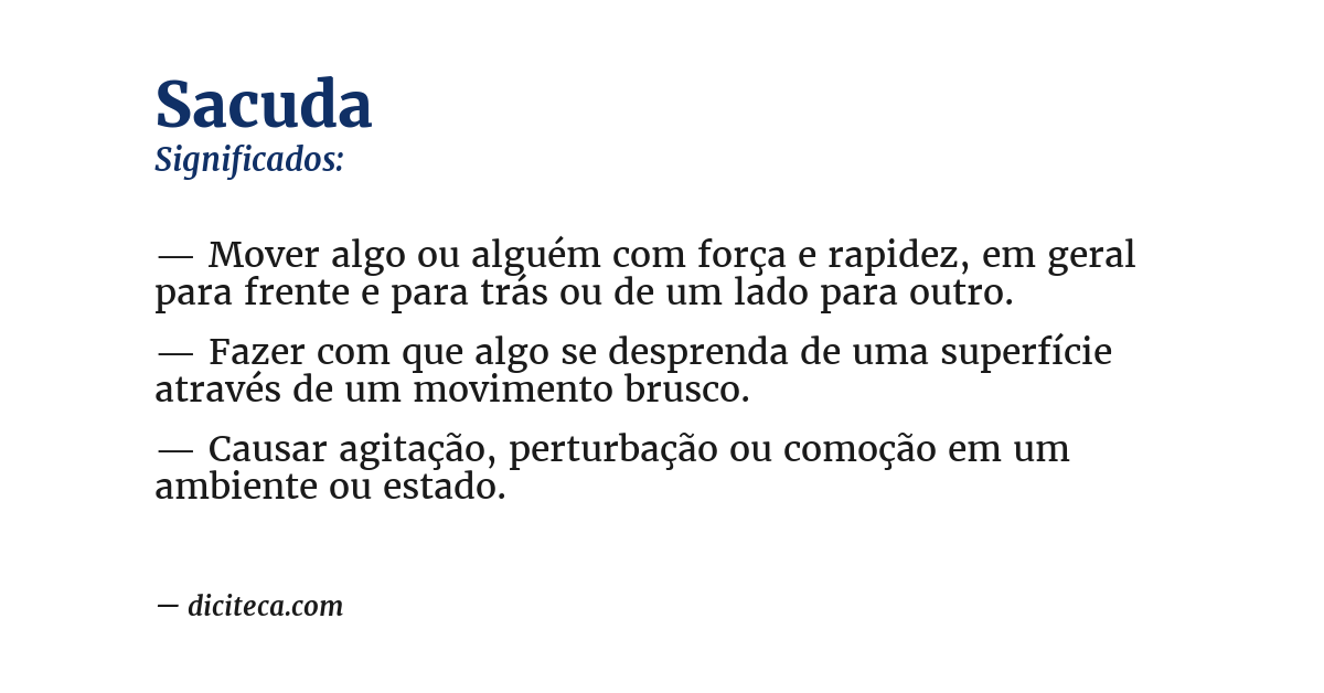 Significado de sacuda