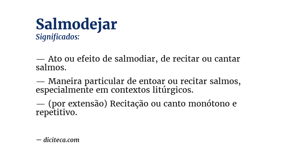 Significado de salmodejar