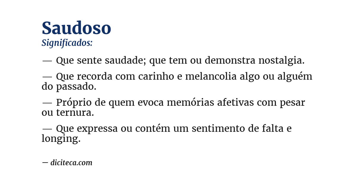 Significado de saudoso