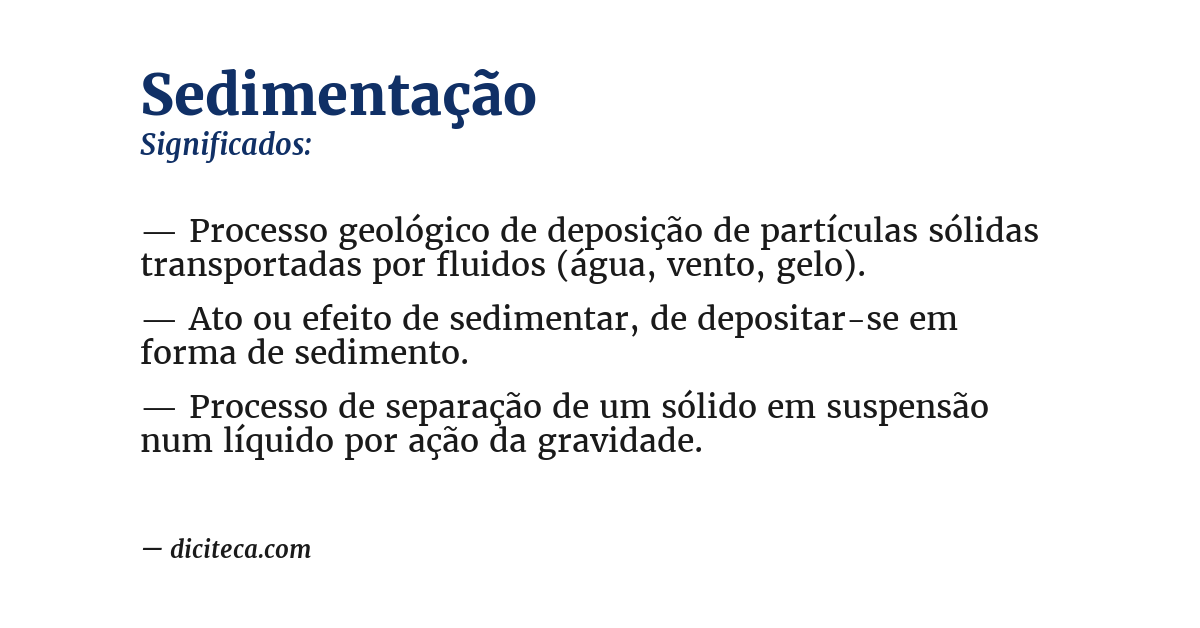 Significado de sedimentação