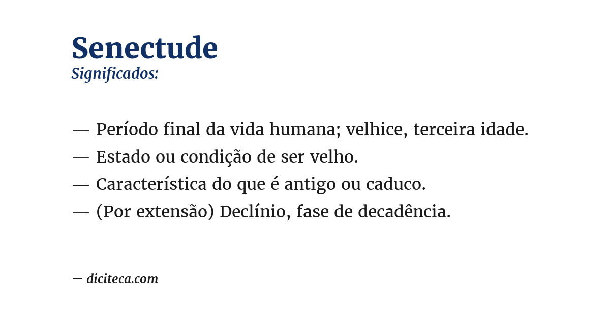 Significado de senectude