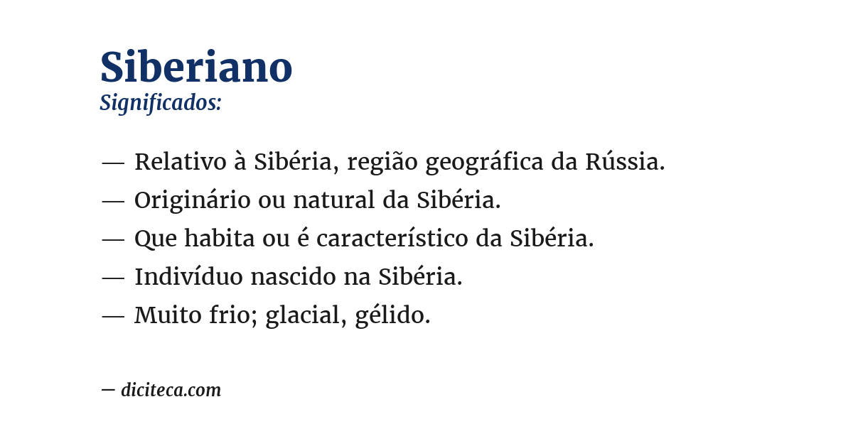 Significado de siberiano