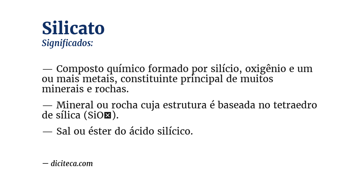 Significado de silicato