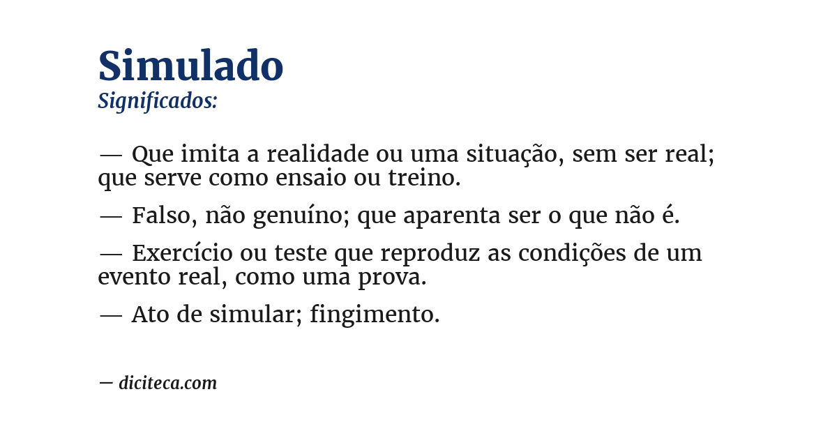 Significado de simulado