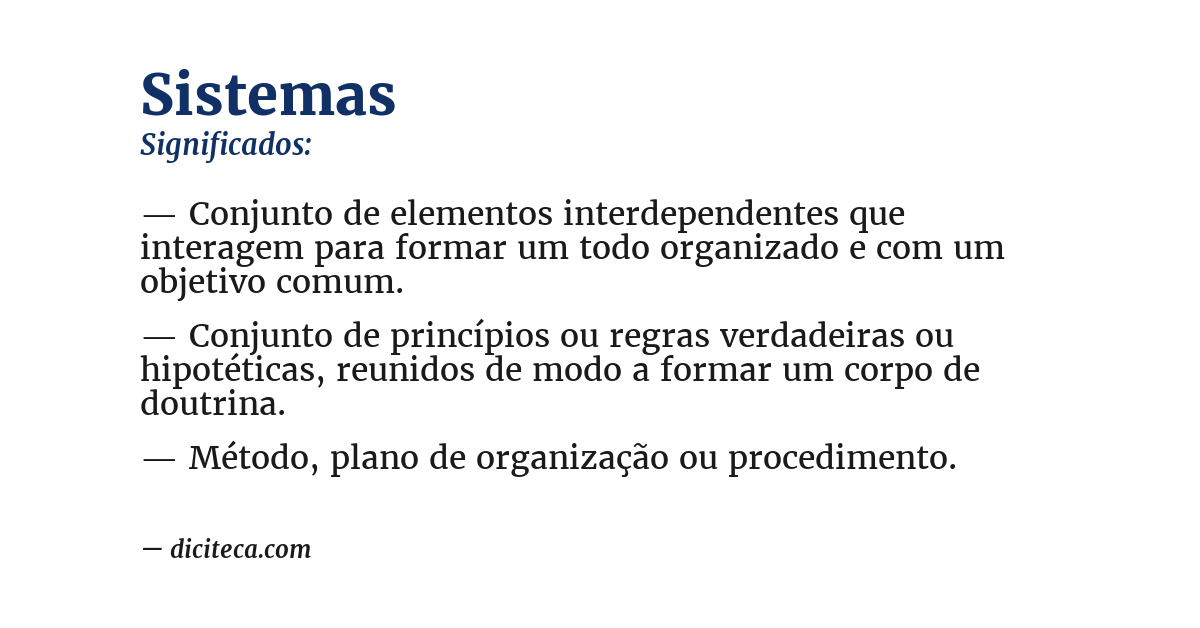 Significado de sistemas