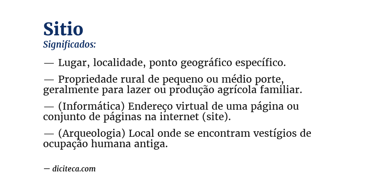 Significado de sitio