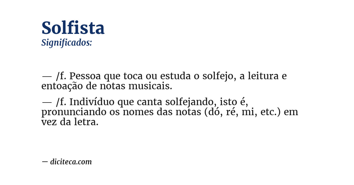 Significado de solfista