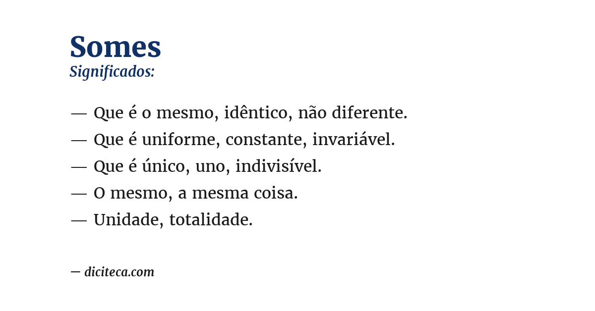 Significado de somes
