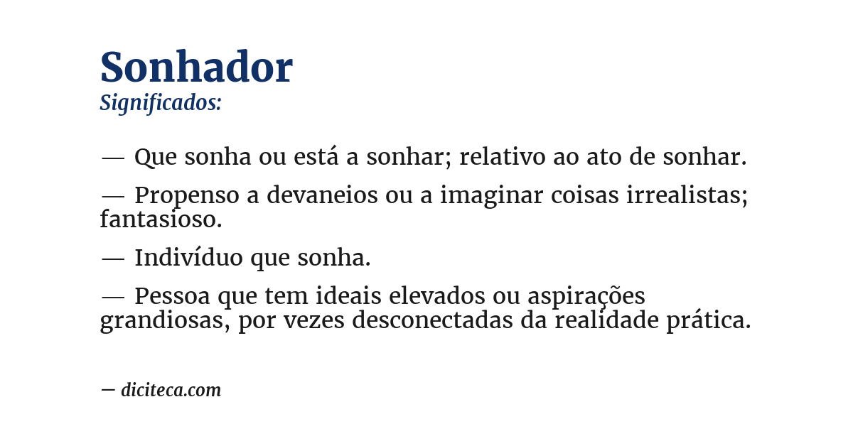 Significado de sonhador