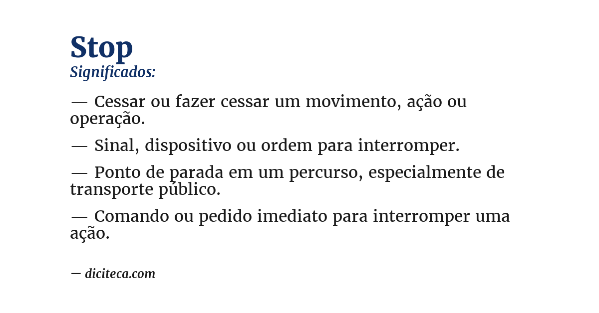 Significado de stop