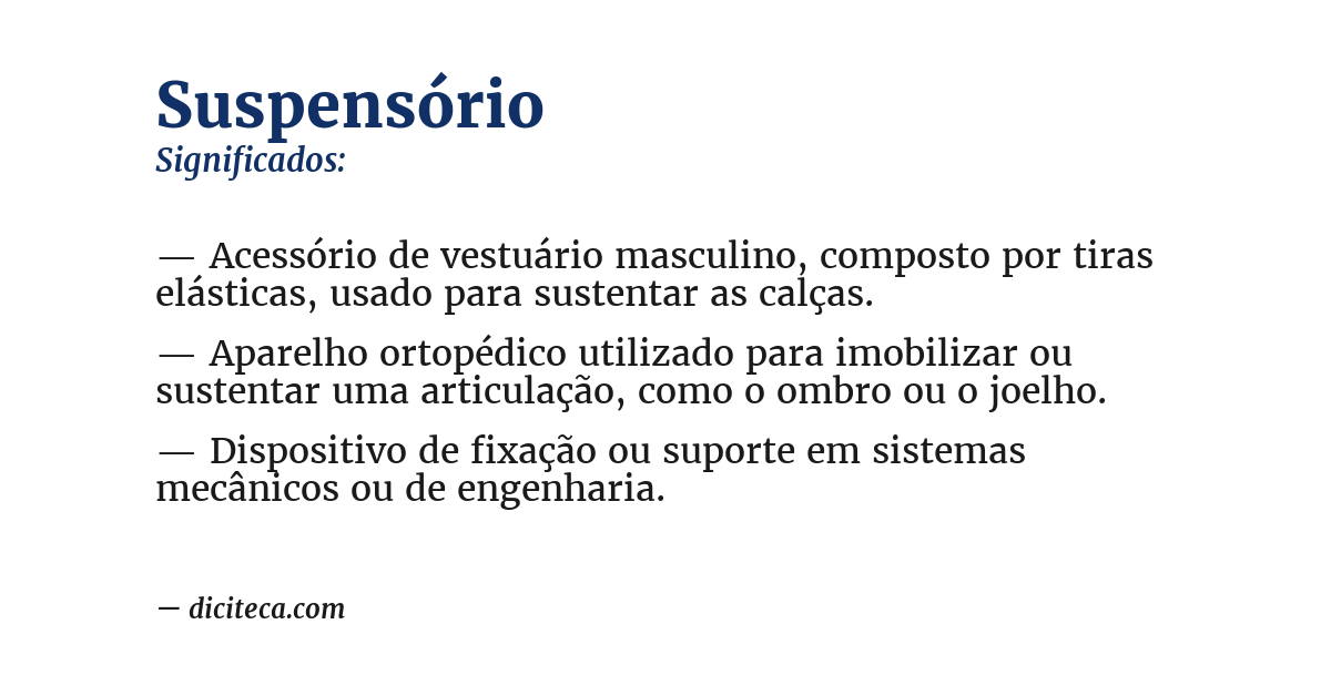 Significado de suspensório