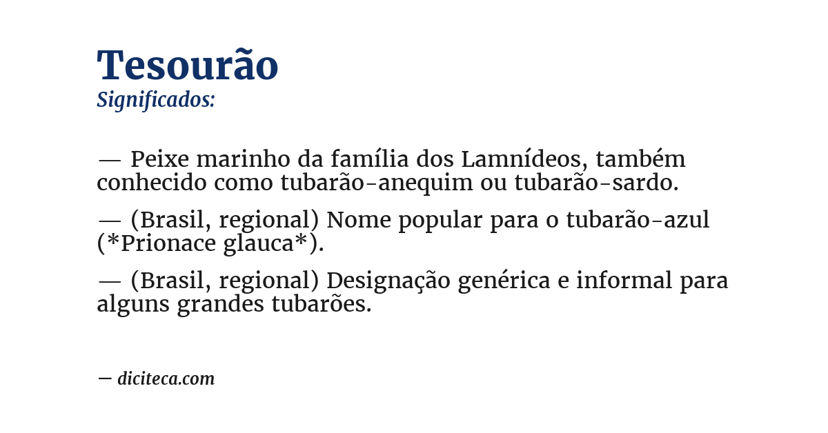 Significado de tesourão