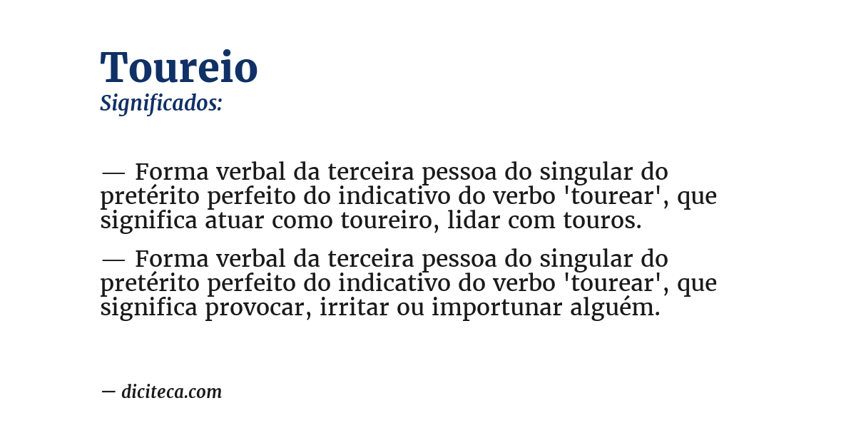 Significado de toureio