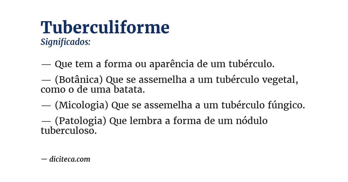 Significado de tuberculiforme