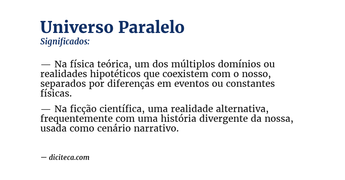 Significado de universo paralelo