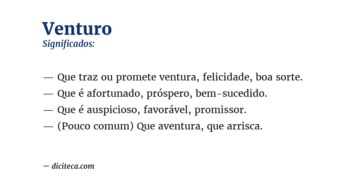 Significado de venturo