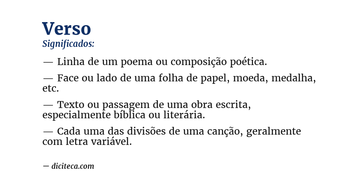 Significado de verso