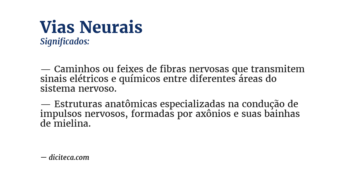 Significado de vias neurais