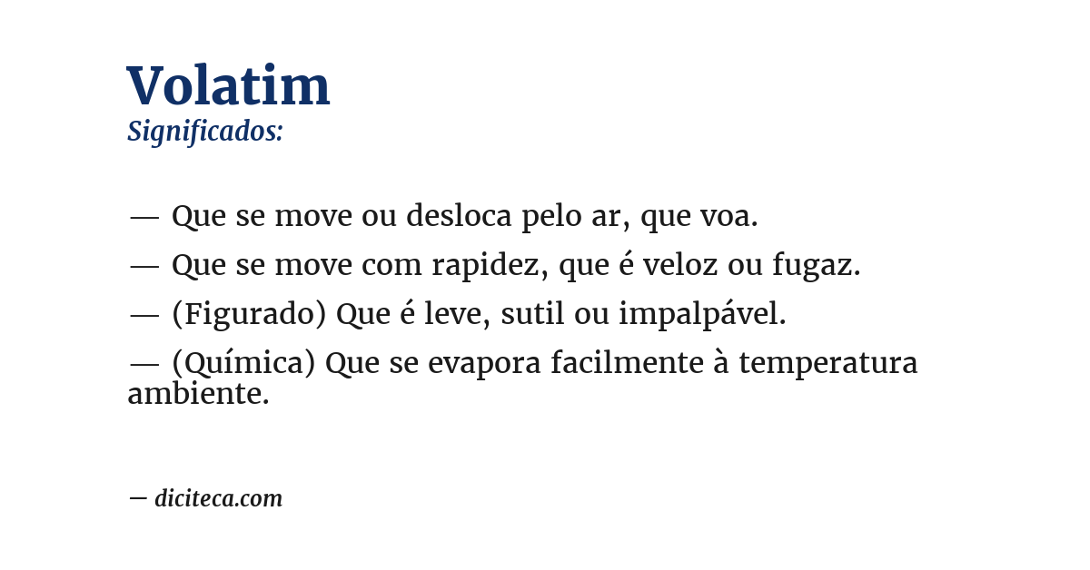 Significado de volatim