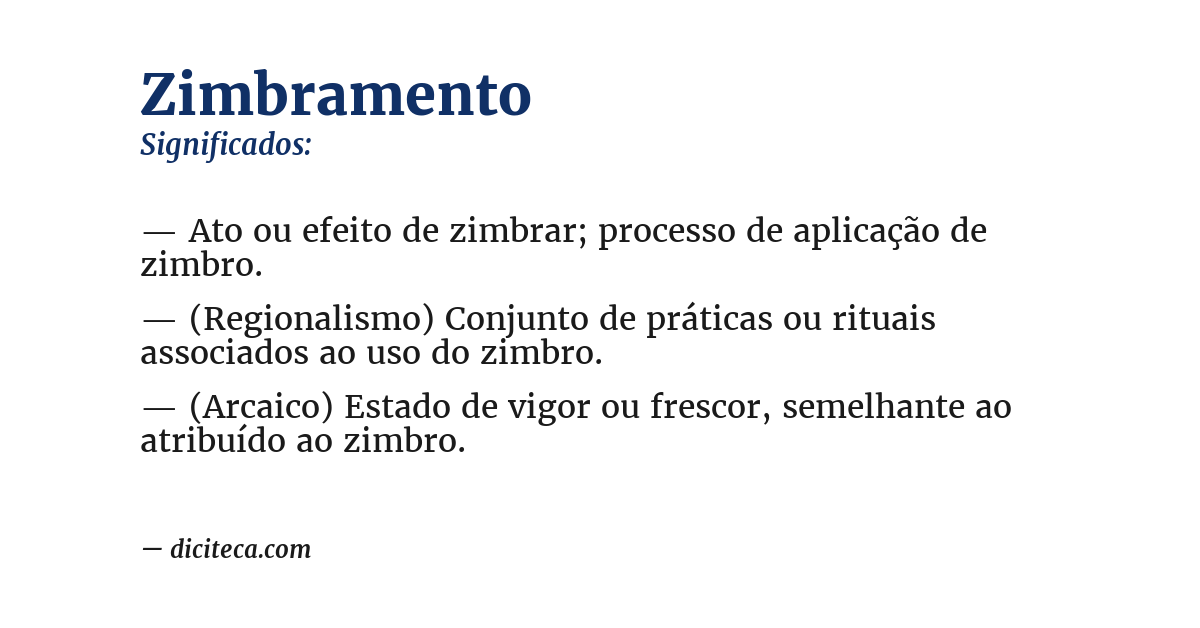 Significado de zimbramento