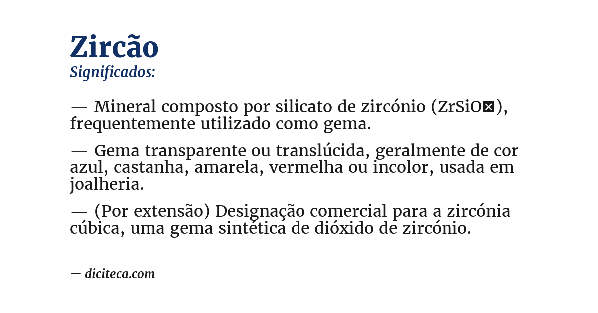 Significado de zircão