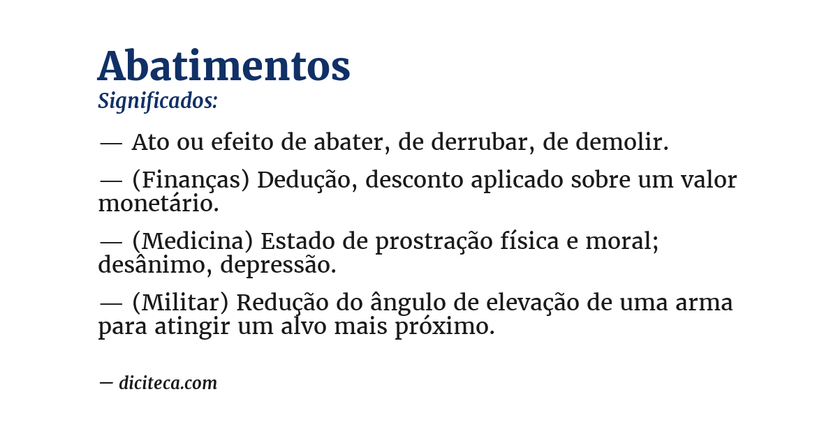 Significado de abatimentos