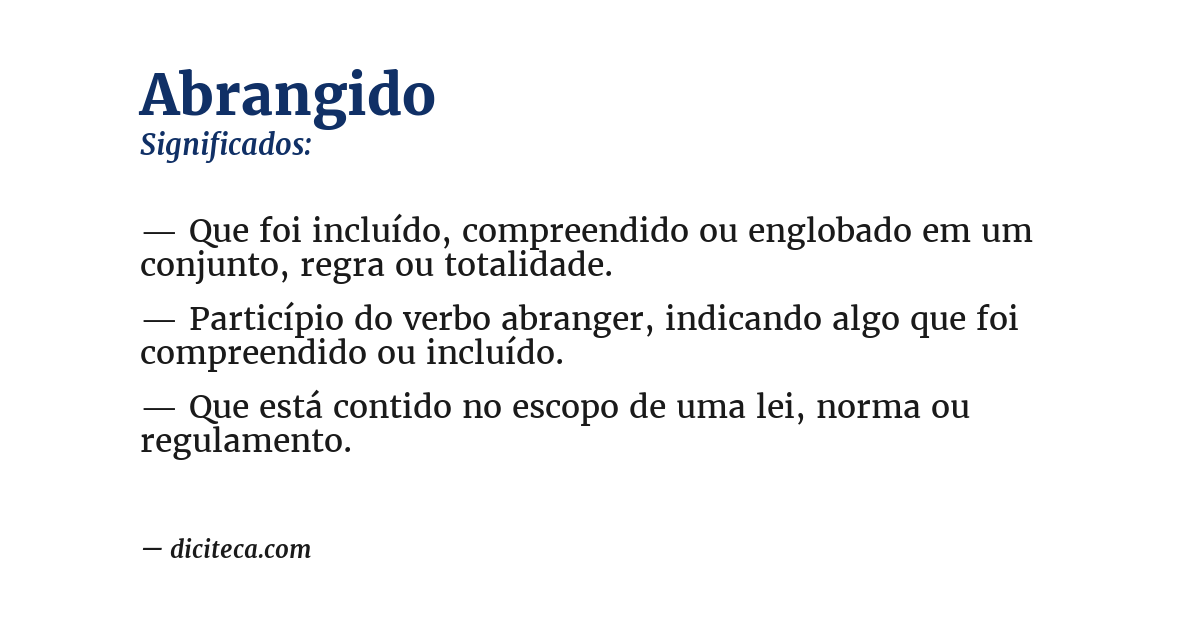 Significado de abrangido