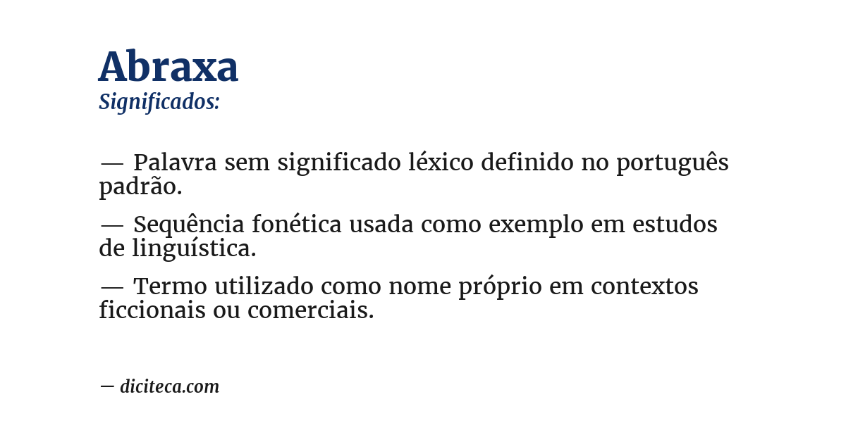 Significado de abraxa