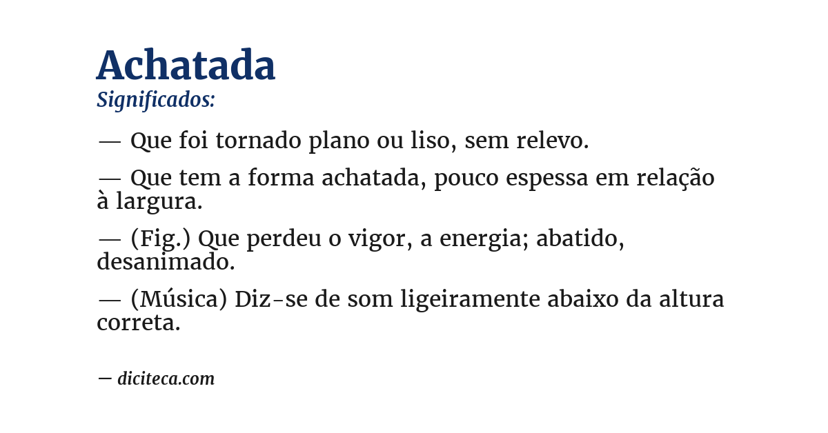 Significado de achatada
