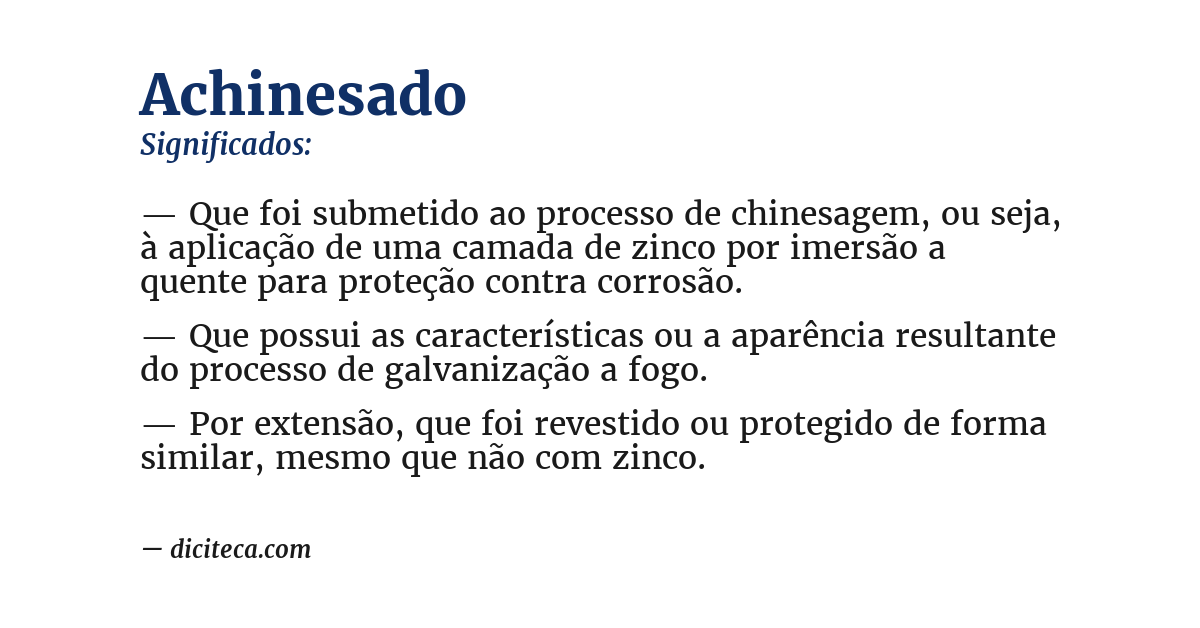 Significado de achinesado