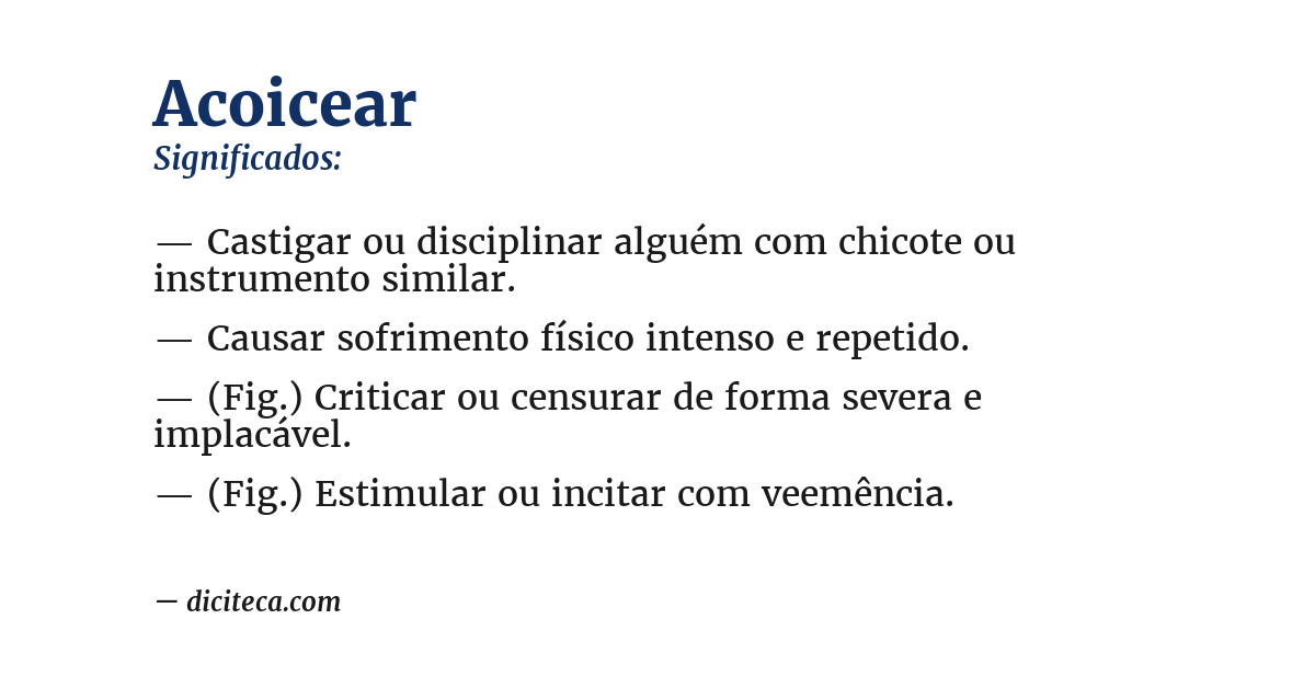 Significado de acoicear
