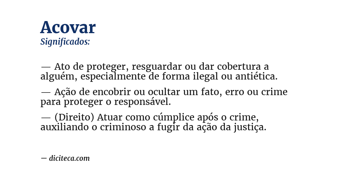 Significado de acovar