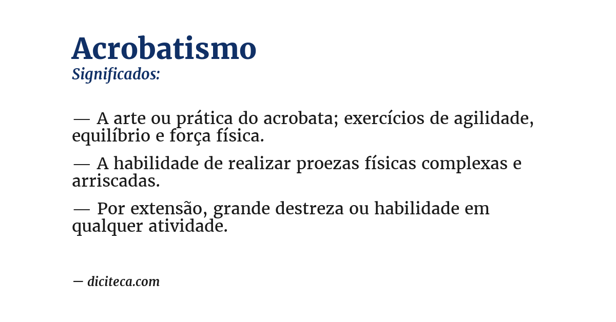 Significado de acrobatismo